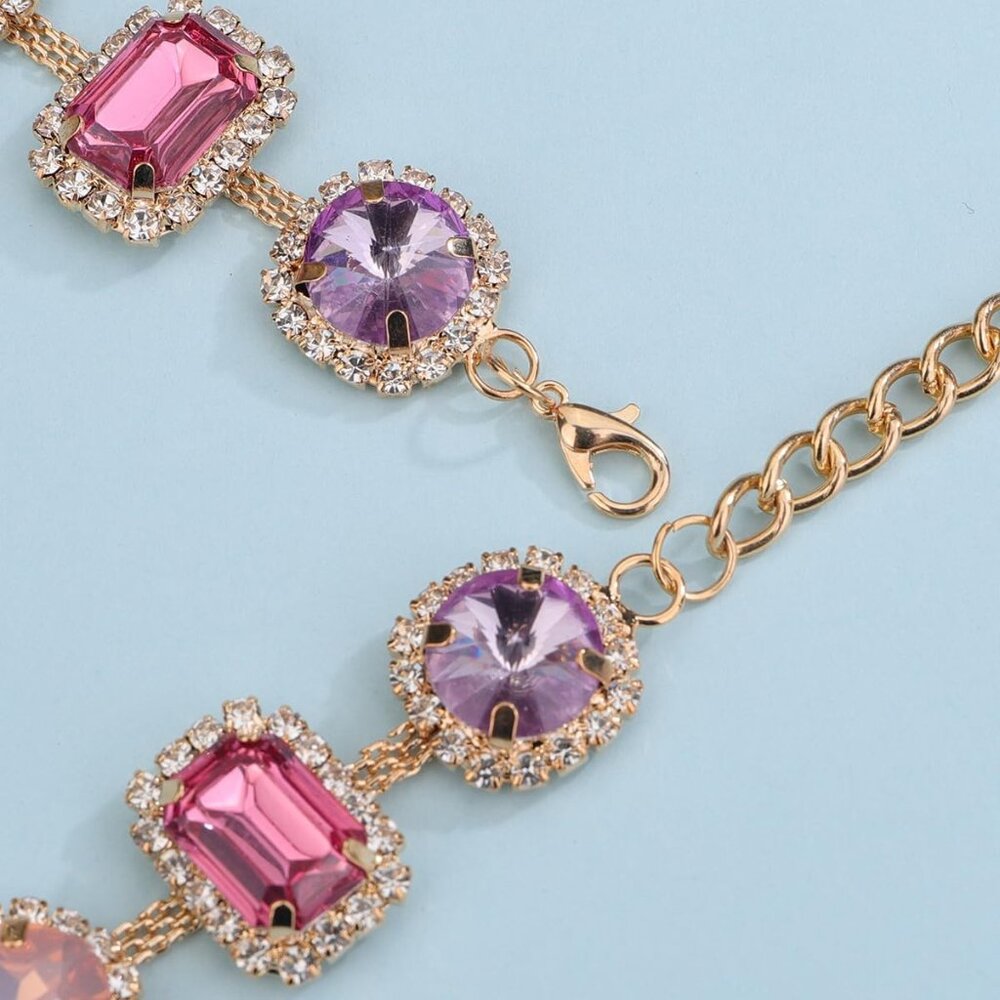 Multi-Colored Geometric Gemstone Crystal Statemen… - image 7